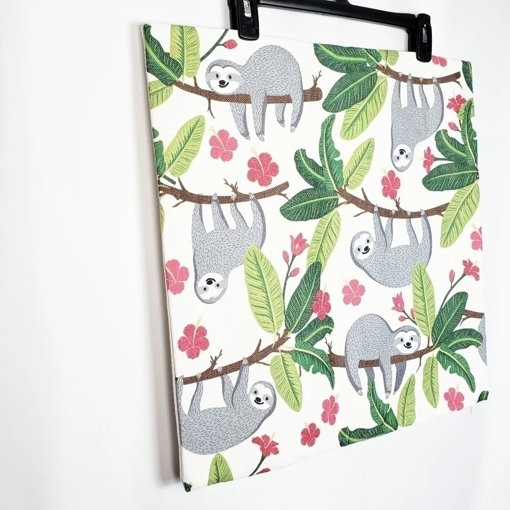 NWOT Sloth floral pillowcase jungle nursery